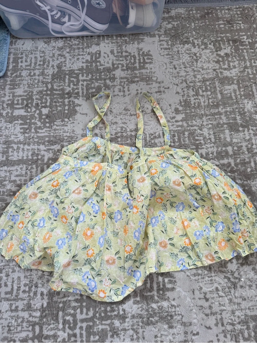 Acacia Green Floral Tank Top Small